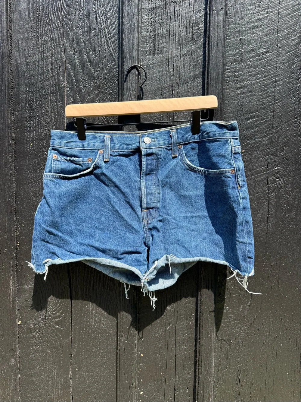 Agolde Parker Long Denim Shorts